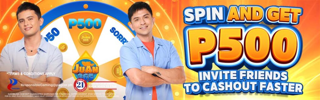 Juan365 spin and get ₱500 daily free spin promo