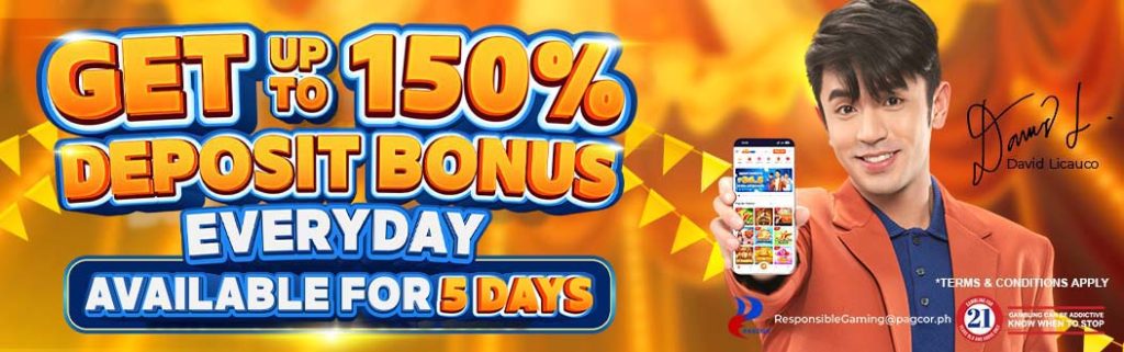 Juan365 150% daily deposit bonus available for 5 days